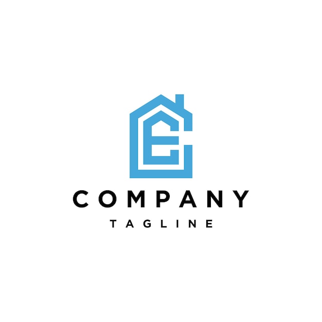 Initial letter CE house logo icon design template