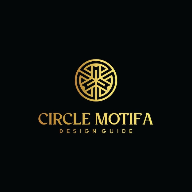 Initial letter cm logo with circle gold vector template