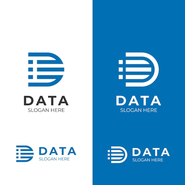 Initial letter D line logo for data document logo symbol icon design