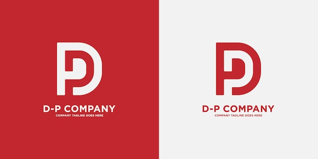 INITIAL LETTER D AND P LOGO DESIGN ILLUSTRATION. LUXURY SIMPLE LOGO DESIGN ILLUSTRATION