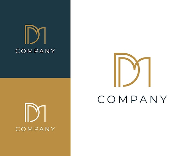 Vector initial letter dm md logo design vector illustration