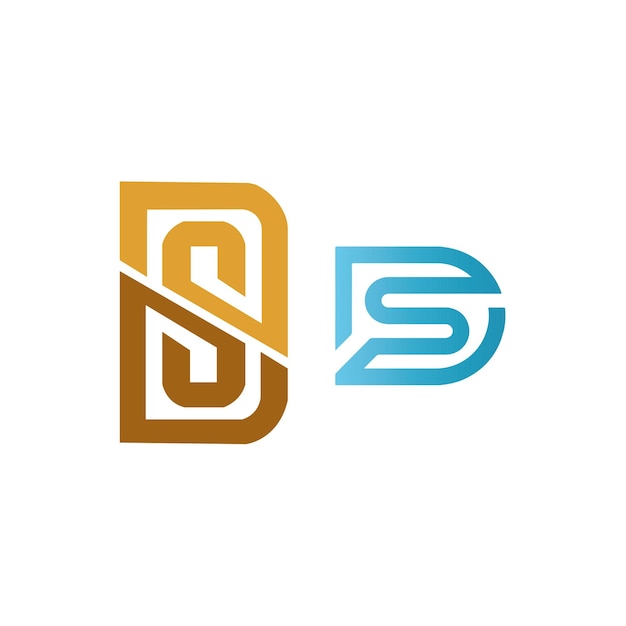 Initial letter ds logo or sd design vector