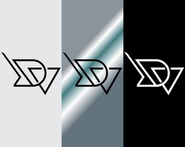 initial letter DV logo design