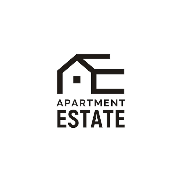 initial letter A E House Home with AE Monogram logo design for property real estate housing