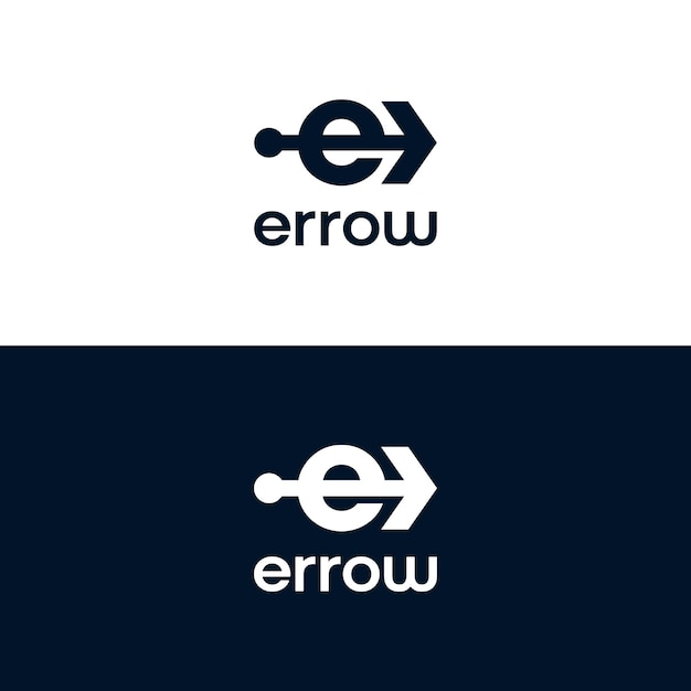 Initial Letter E with Arrow Right Direction Logo Design Inspiration