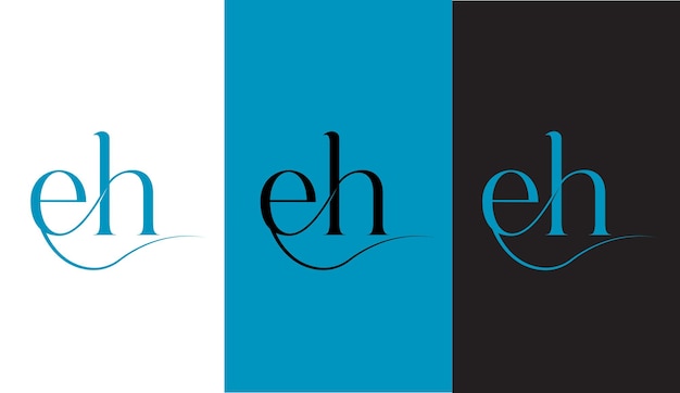 Vector initial letter eh logo design creative modern symbol icon monogram