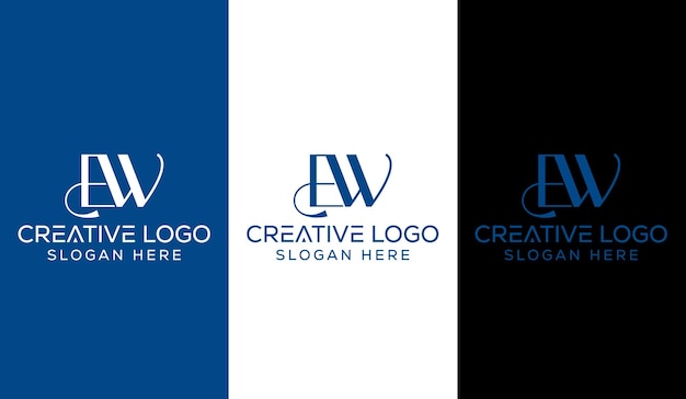 Initial Letter EW Logo Design Monogram Creative Modern Sign Symbol Icon