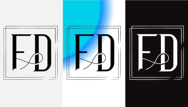 Initial letter FD logo design creative modern symbol icon monogram