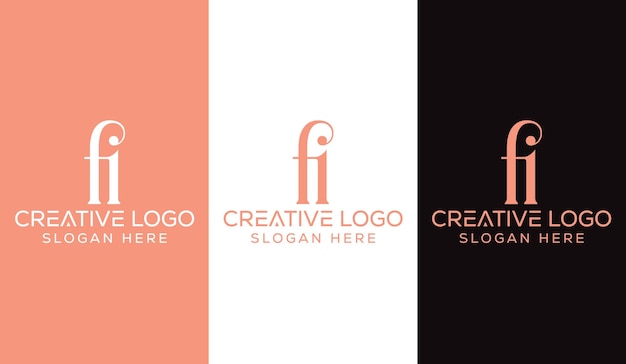 Initial Letter FI Logo Design Monogram Creative Modern Sign Symbol Icon