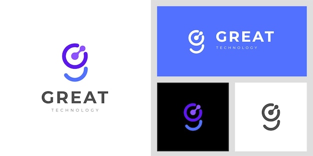 Vector initial letter g modern logo design with pixel graphic shape for digital technology start up logo brand mark identity design