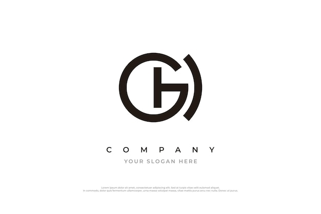 Initial Letter GH Logo Design Vector Template