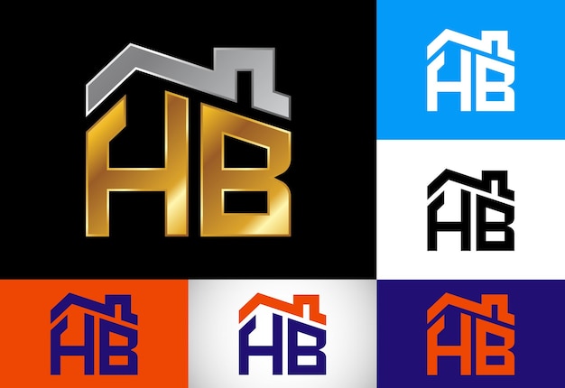 Initial Letter H B Logo Design Vector Graphic Alphabet Symbol For Corporate Business Identity