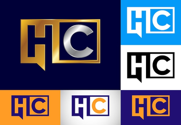 Initial Letter H C Logo Design Vector Graphic Alphabet Symbol For Corporate Business Identity