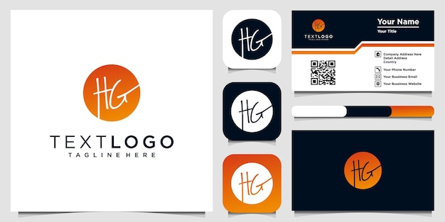 Initial letter H G icon Luxury vector logotype with business card template