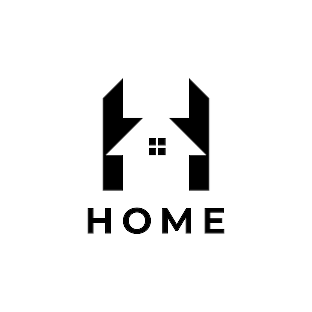 Initial letter H home house logo design Vector illustration of H letter home shaped for company Modern design flat icon template