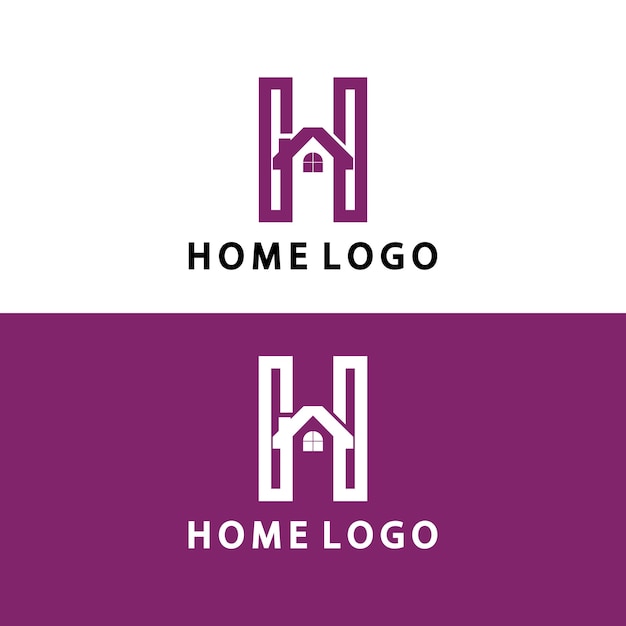 Initial letter H Home logo icon vector illustration design