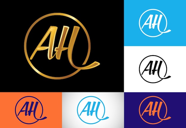 Initial Letter A H Logo Design Vector Graphic Alphabet Symbol For Corporate Business Identity