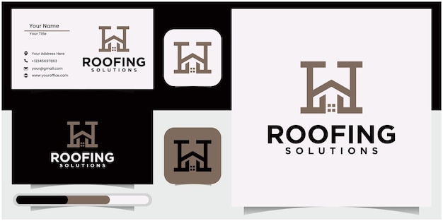 the initial letter H roof for real estate logos or for business logos and building roof branding