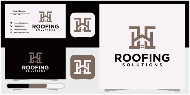 the initial letter H roof for real estate logos or for business logos and building roof branding