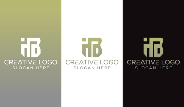 Initial Letter HB Logo Design Monogram Creative Modern Sign Symbol Icon