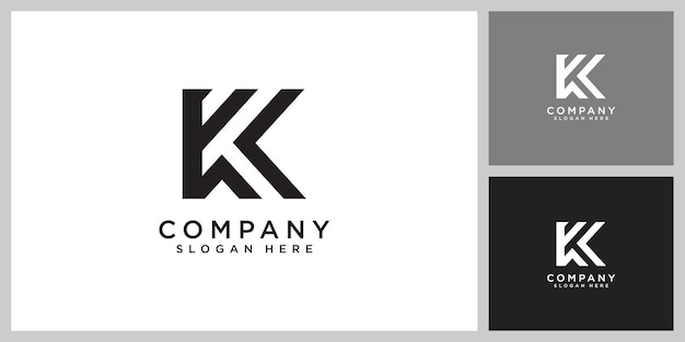 Initial letter k logo vector design line style