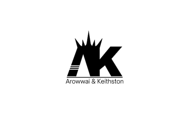 Initial letter a k logotype with swoosh design for company and business logo