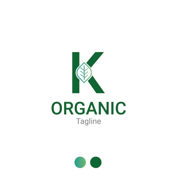 initial letter K organic company logo template