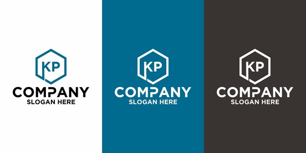 Initial letter KP logo vector design template