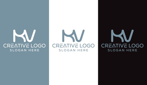 Initial Letter KV Logo Design Monogram Creative Modern Sign Symbol Icon