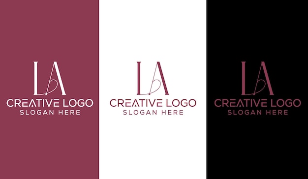 Initial Letter LA Logo Design Creative Modern Symbol Icon