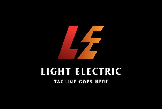 Initial Letter LE for Light Electric Electrical Logo Design Vector