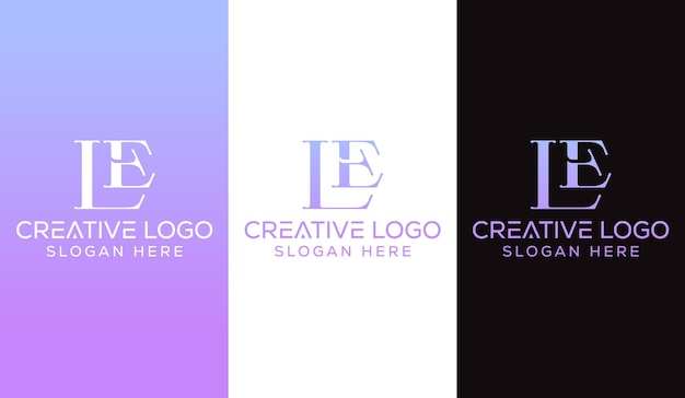 Initial Letter LE Logo Design Monogram Creative Modern Sign Symbol Icon