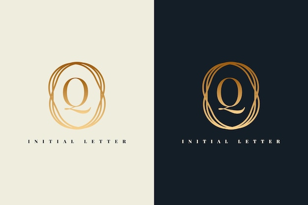 Initial letter logo q with frame template design