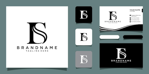 Initial Letter LS Logo Design vector Template. Creative LS Logo Design with business card design Premium Vector