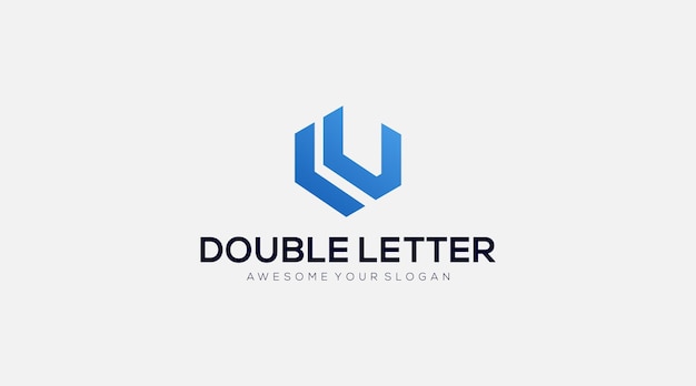 Initial letter LU logo design illustration template