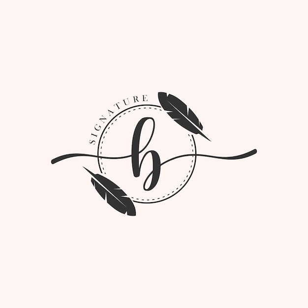 Initial letter luxury beauty flourishes ornament monogram logo B