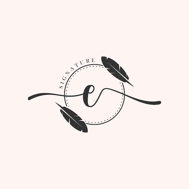 Initial letter luxury beauty flourishes ornament monogram logo E