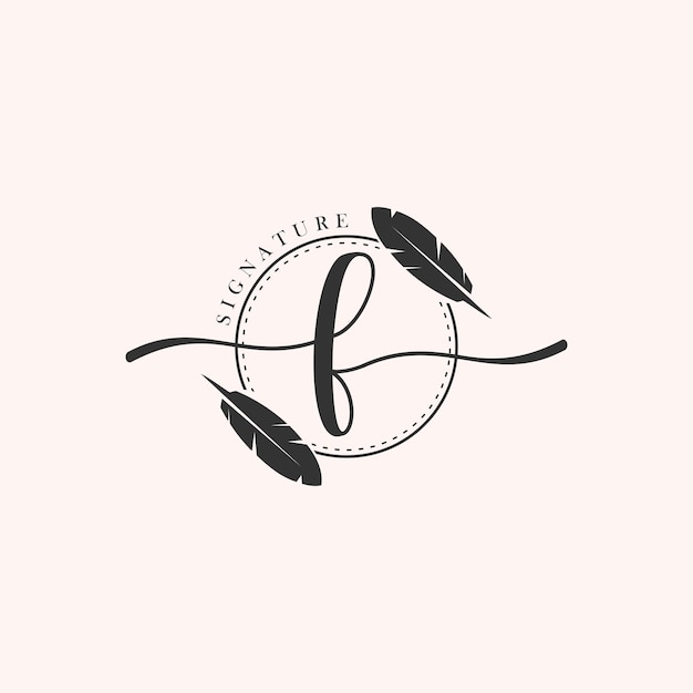 Initial letter luxury beauty flourishes ornament monogram logo F