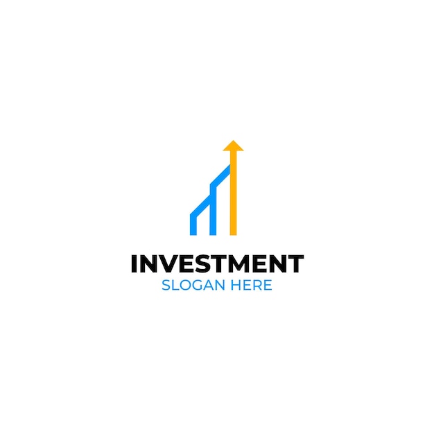 Initial letter M logo design template with investment chart logo