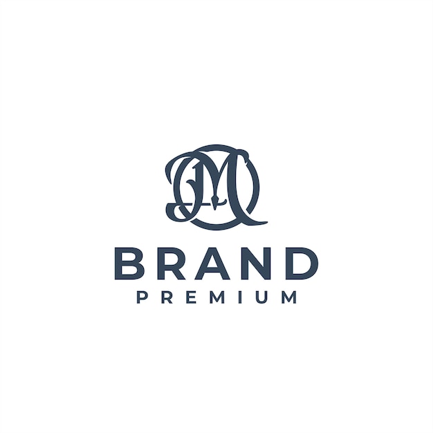 initial letter m luxury logo design