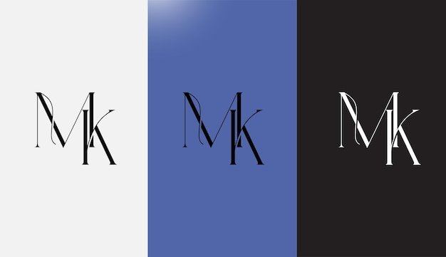 Initial letter MK logo design creative modern symbol icon monogram