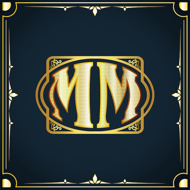 Initial letter MM royal luxury logo template