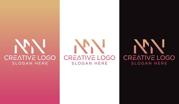 Initial Letter MN Logo Design Monogram Creative Modern Sign Symbol Icon