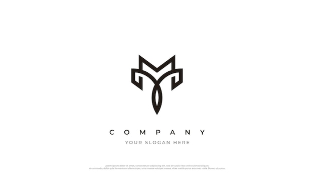 Initial Letter MY or YM Monogram Logo Design Vector