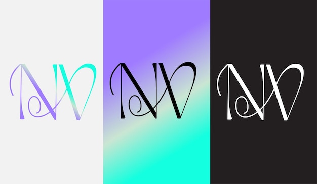 Initial letter NV logo design creative modern symbol icon monogram