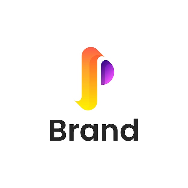 Initial Letter P gradient color Logo