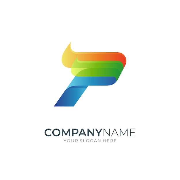 Initial letter P logo template