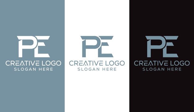 Initial Letter PE Logo Design Monogram Creative Modern Sign Symbol Icon