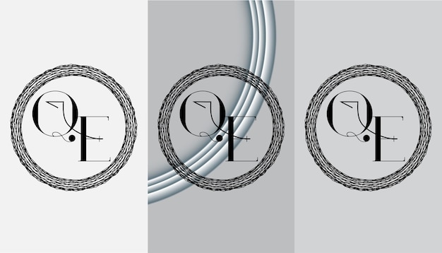 Initial letter QE logo design creative modern symbol icon monogram