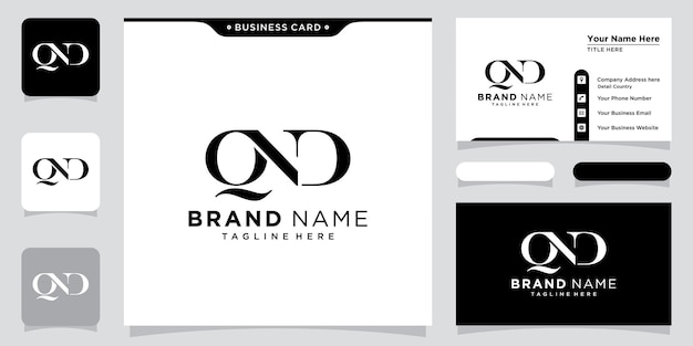 Initial Letter QND logo design template